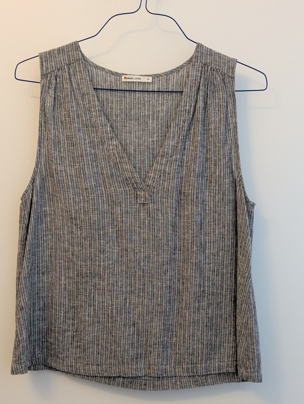 Marine Layer Gray Ribbed V-Neck Sleeveless Camisole